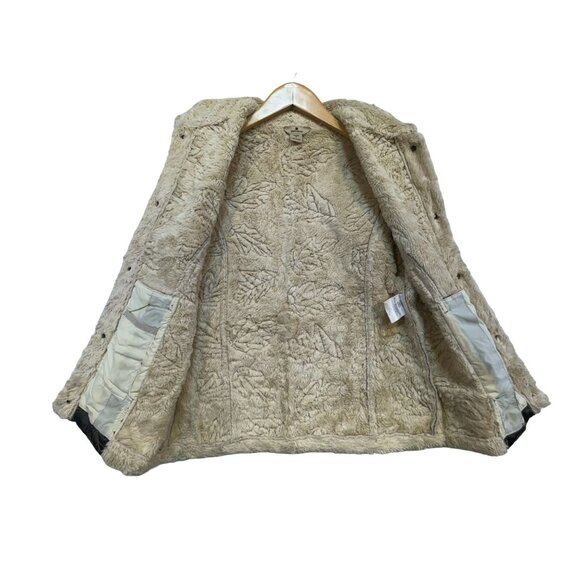 Woolrich Womens Outdoor Faux Leather Sherpa Lined Vest Medium Brown Leaf - Picture 6 of 13